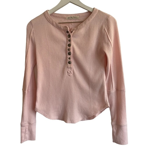Free People Everest Henley Thermal Top, Light Pink, Size XS - Picture 3 of 10